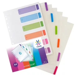 Viquel Intercolor - Intercalaire 6 positions - A4 - polypropylène coloré