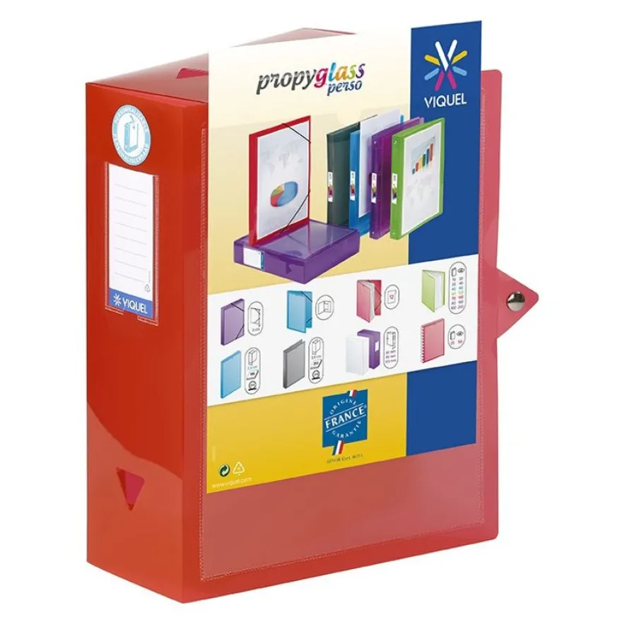 Viquel Propyglass - Boîte de classement personnalisable - dos 100 mm - disponible dans différentes couleurs