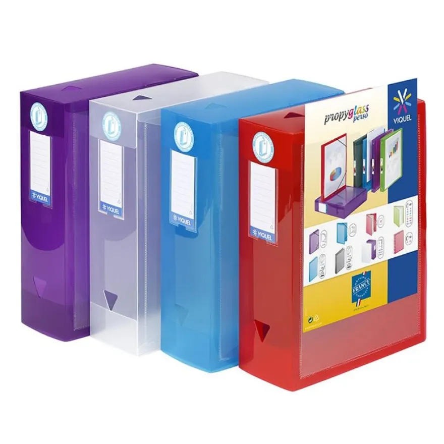 Viquel Propyglass - Boîte de classement personnalisable - dos 100 mm - disponible dans différentes couleurs