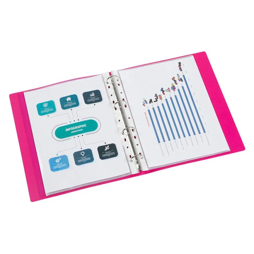 Viquel Propyglass - Classeur à anneaux personnalisable - Dos 35 mm - A4 - disponible dans différentes couleurs