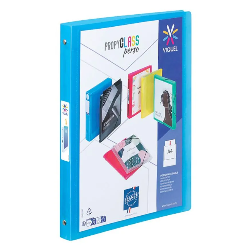 Viquel Propyglass - Classeur à anneaux personnalisable - Dos 25 mm - A4 - disponible dans différentes couleurs