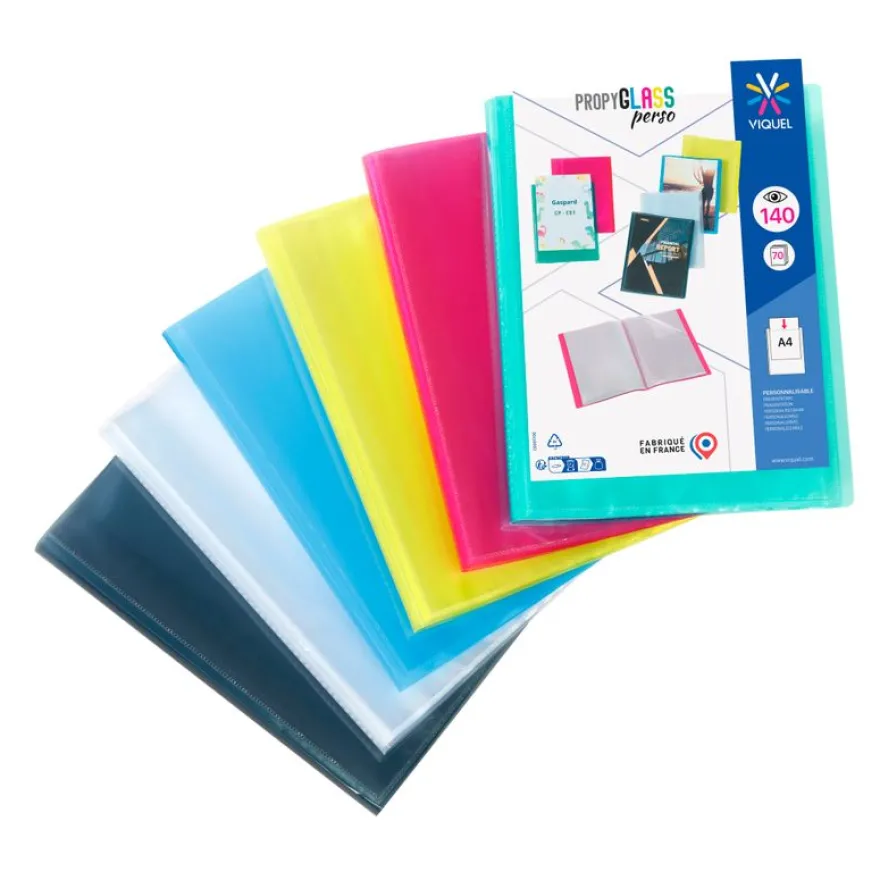 Viquel Propyglass - Porte vues personnalisable - 140 vues - A4 - disponible dans différentes couleurs