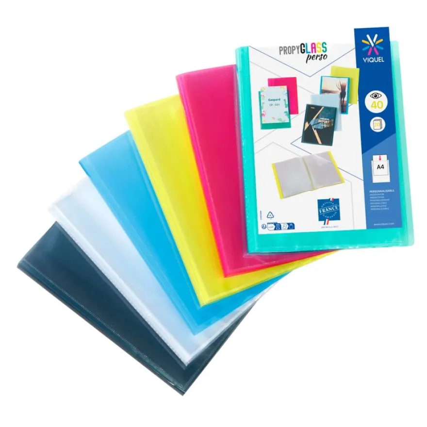 Viquel Propyglass - Porte vues personnalisable - 40 vues - A4 - disponible dans différentes couleurs