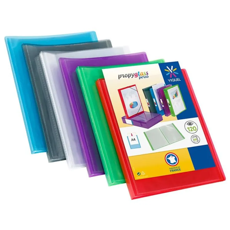 Viquel Propyglass - Porte vues personnalisable - 120 vues - A4 - disponible dans différentes couleurs
