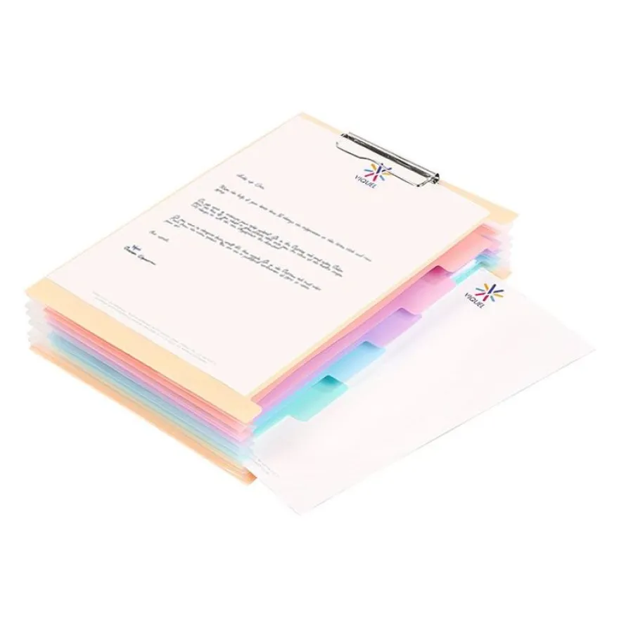 Viquel Rainbow Pastel - trieur à soufflet - 6 positions - pour A4 - à onglets - disponible en différents coloris