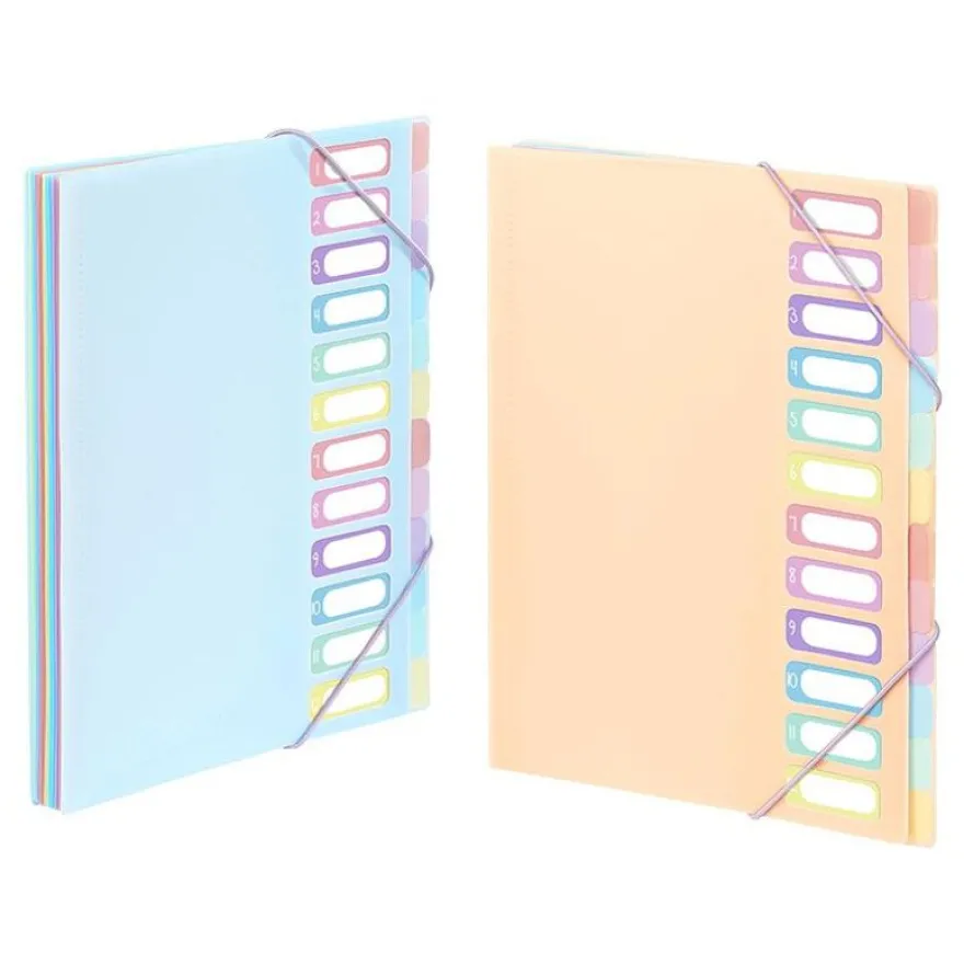 Viquel Rainbow Pastel - trieur à soufflet - 12 positions - pour A4 - à onglets - disponible en différents coloris