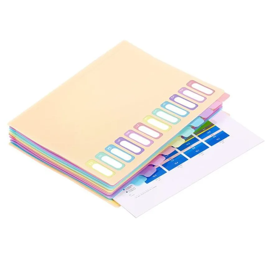 Viquel Rainbow Pastel - trieur à soufflet - 12 positions - pour A4 - à onglets - disponible en différents coloris