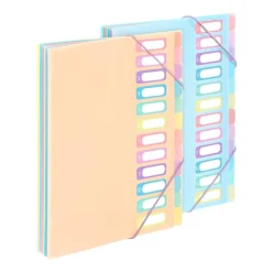 Viquel Rainbow Pastel - trieur à soufflet - 12 positions - pour A4 - à onglets - disponible en différents coloris
