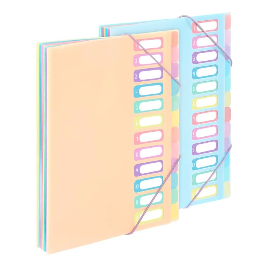Viquel Rainbow Pastel - trieur à soufflet - 12 positions - pour A4 - à onglets - disponible en différents coloris