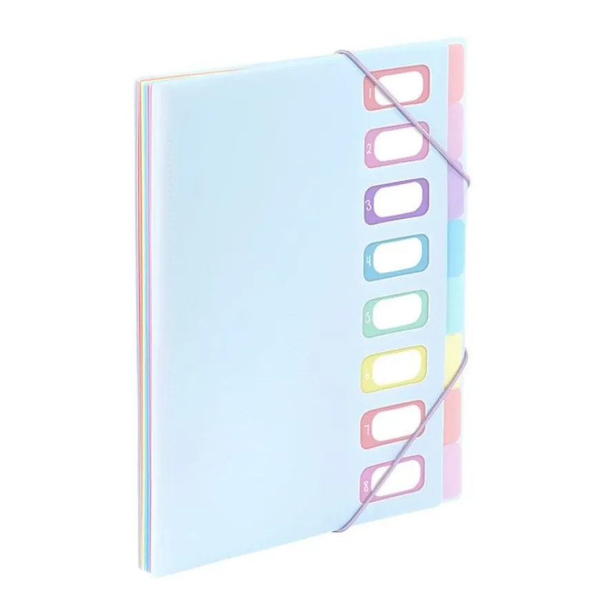 Viquel Rainbow Pastel - trieur à soufflet - 8 positions - pour A4 - à onglets - disponible en différents coloris