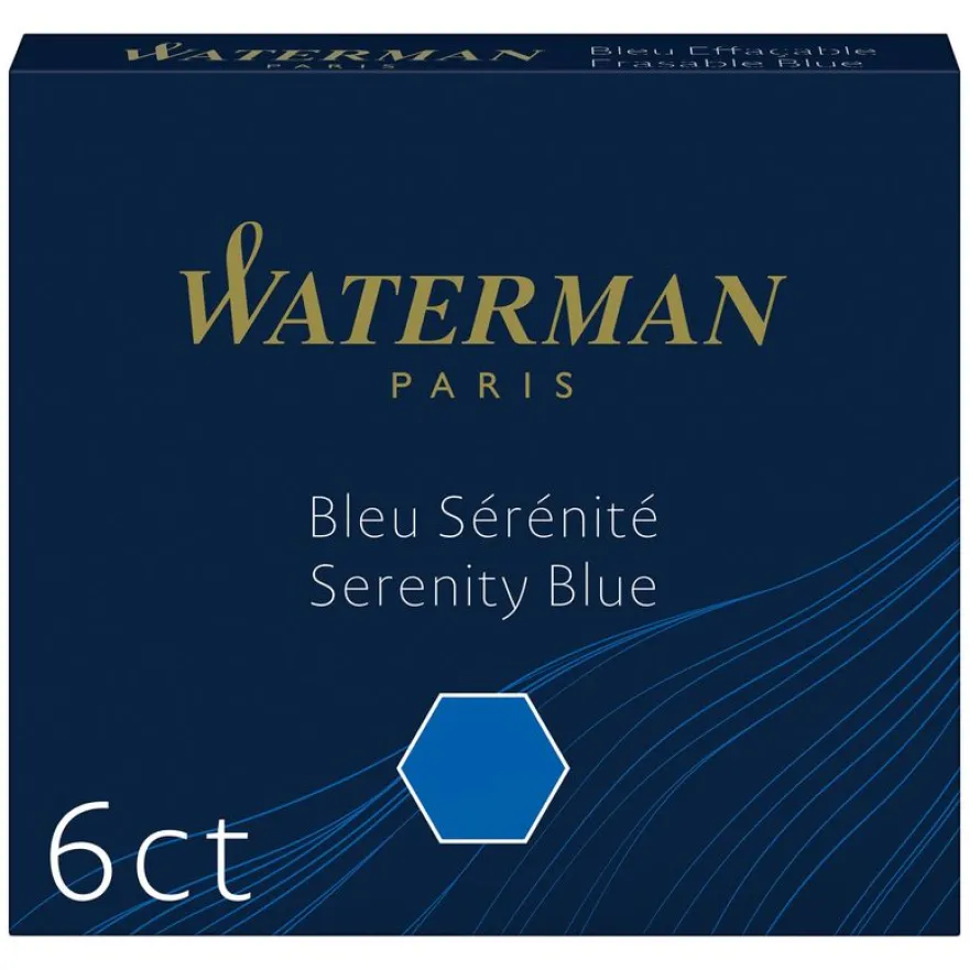Waterman - 6 cartouches d'encre pour stylo plume - bleu