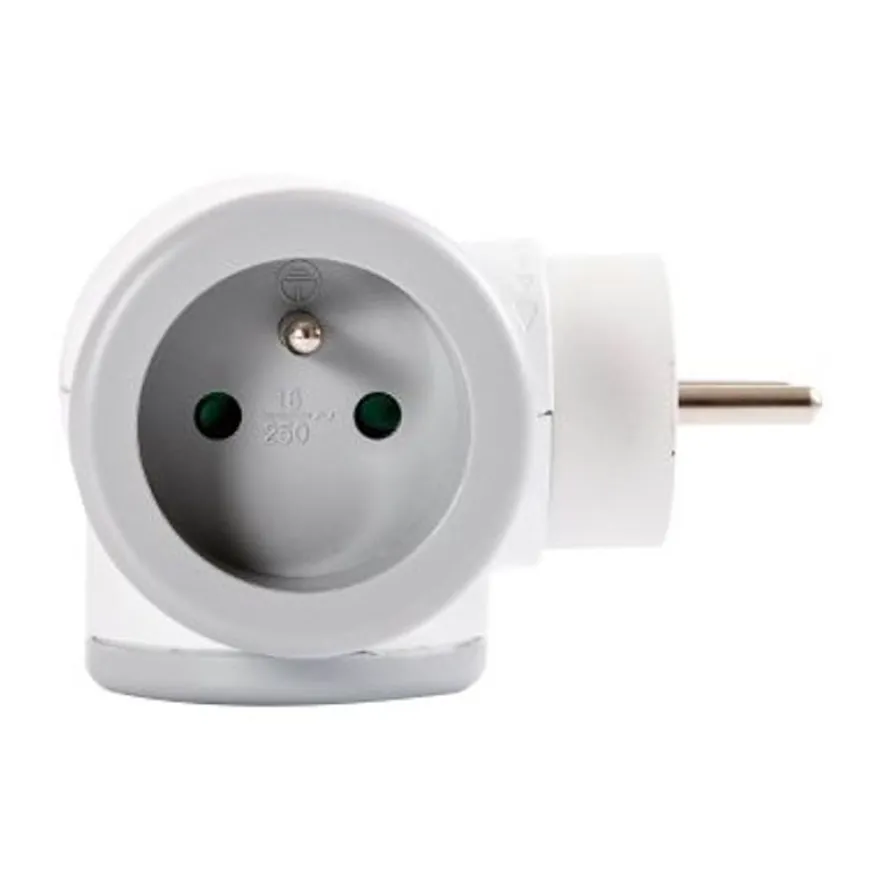 WATT & CO - Multiprise triplite rotative - blanc/gris