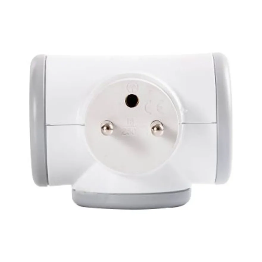 WATT & CO - Multiprise triplite rotative - blanc/gris