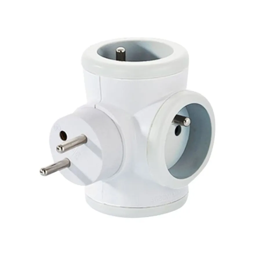 WATT & CO - Multiprise triplite rotative - blanc