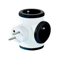 WATT & CO - Multiprise triplite rotative - blanc/noir