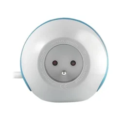 WATT & CO WATTBALL - Multiprise 3 prises - 2 prises 16A + 1 prise 6A + 2 USB - blanc/bleu