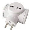 Watt&Co - Multiprise Biplite - 2 prises 16A et 2 ports USB - Rotative 180°