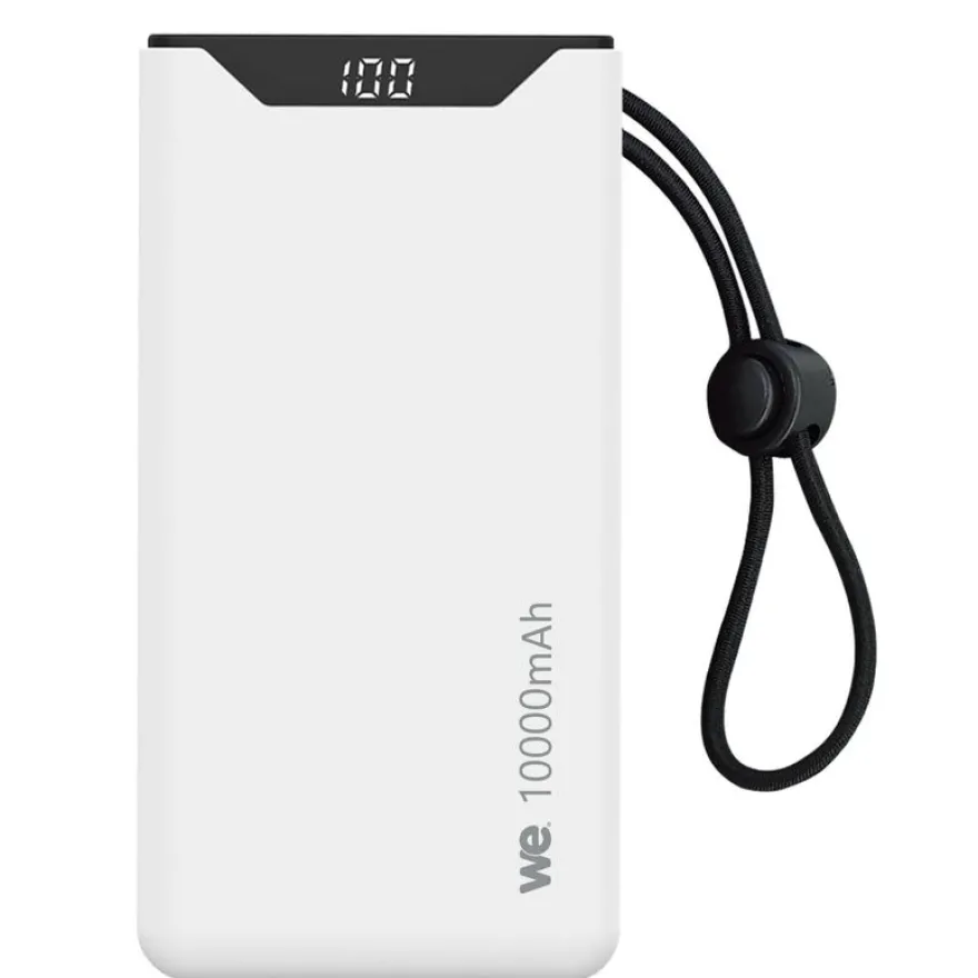 We - Powerbank / batterie de secours - 10000 mAh - port USB-A +1 port USB-C / 18W - blanc