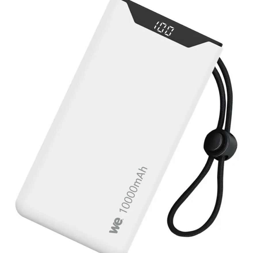 We - Powerbank / batterie de secours - 10000 mAh - port USB-A +1 port USB-C / 18W - blanc