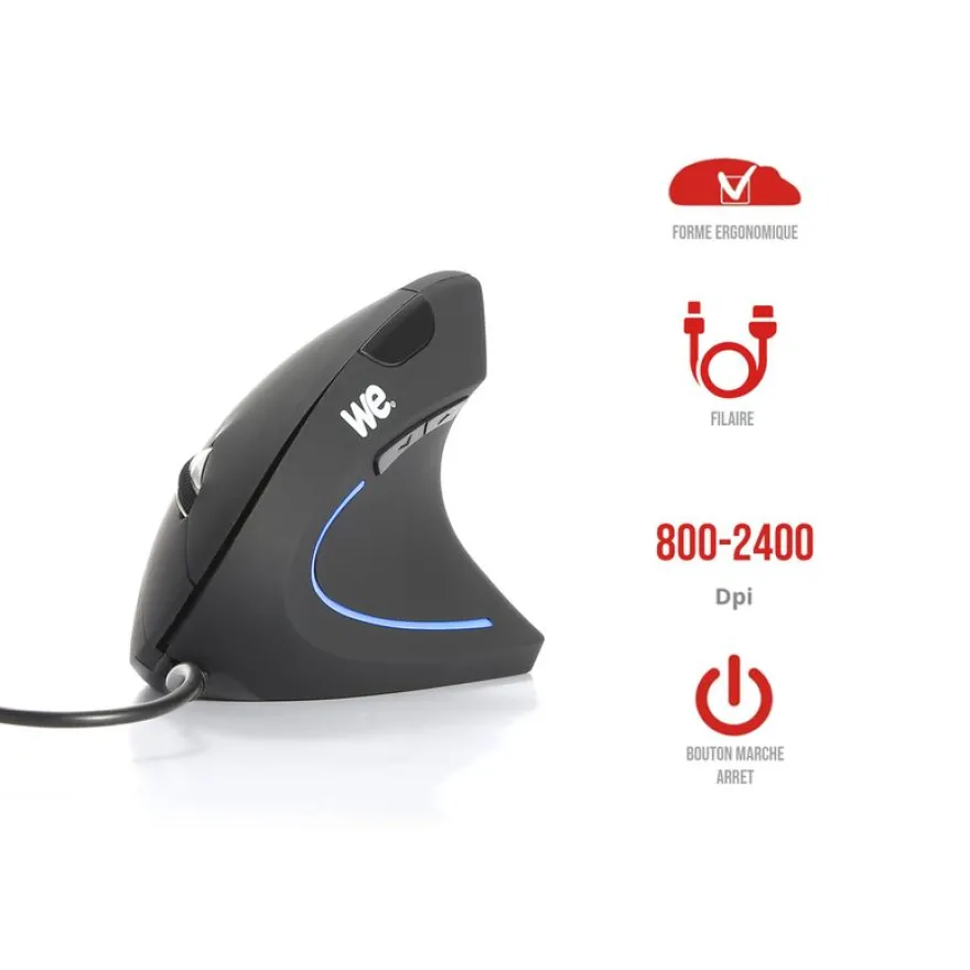 WE - souris filaire ergonomique - noir