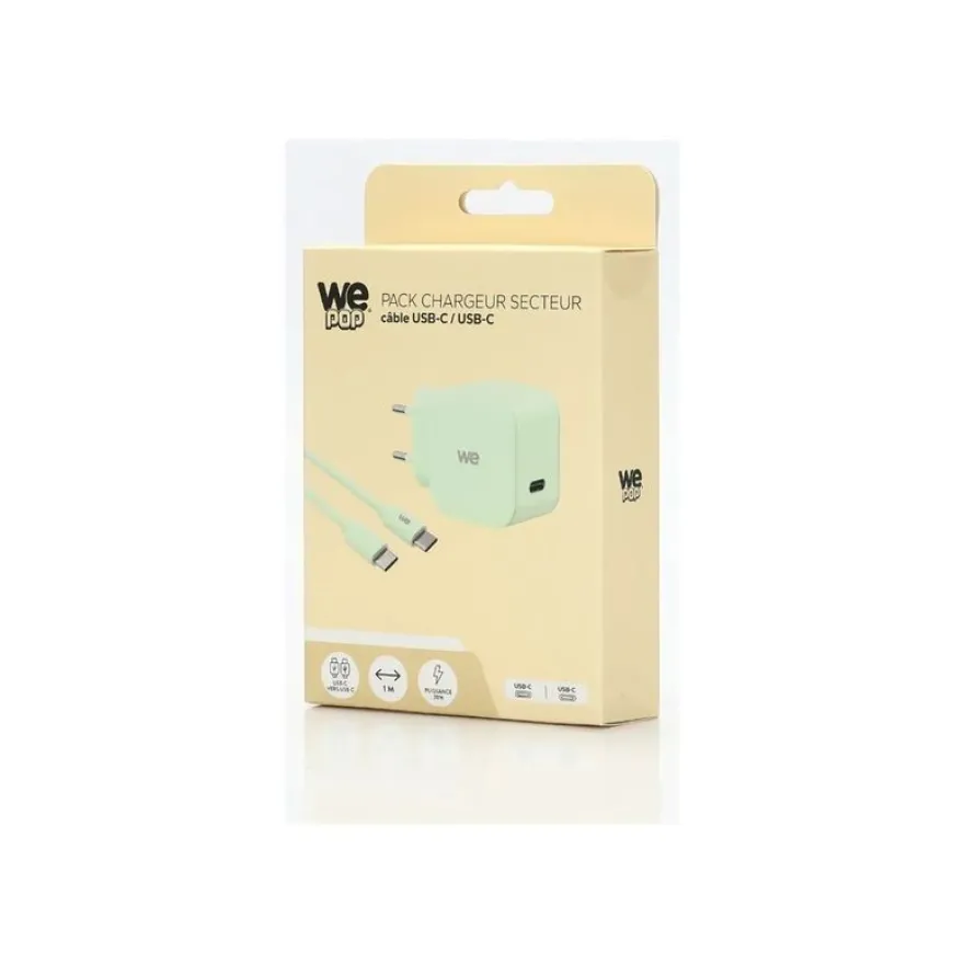 WE POP - Chargeur secteur + câble USB-C - 60W - vert