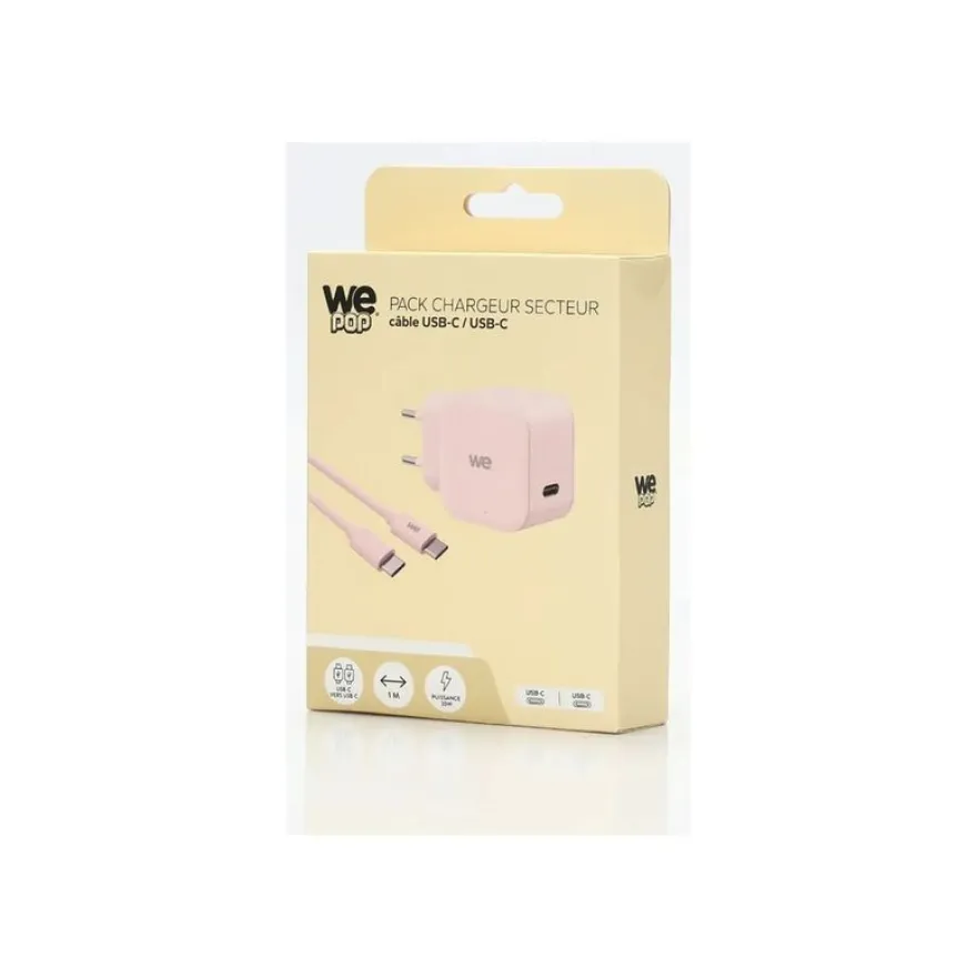 WE POP - Chargeur secteur + câble USB-C - 60W - rose