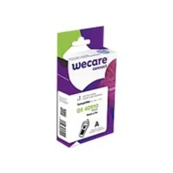 WECARE - Ruban d'étiquettes auto-adhésives pour Dymo D1 - 1 rouleau (9 mm x 7 m) - fond transparent écriture noire