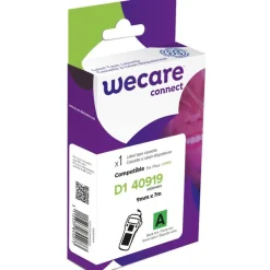 WECARE - Ruban d'étiquettes auto-adhésives pour DYMO - D1 40919 - 1 rouleau (9 mm x 7 m) - fond vert écriture noire