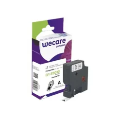 WECARE - Ruban d'étiquettes auto-adhésives pour Dymo D1 - 1 rouleau (12 mm x 7 m) - fond blanc écriture noire
