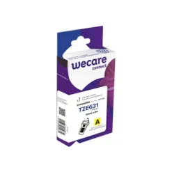 Wecare ruban d'étiquette compatible Brother TZE631 - 1 rouleau (1,2 cm x 8 m) - fond jaune écriture noire