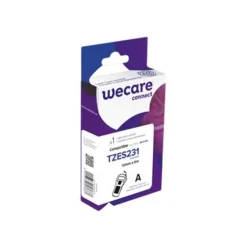 Wecare ruban d'étiquette compatible Brother TZE231 - 1 rouleau (1,2 cm x 8 m) - fond blanc écriture noire