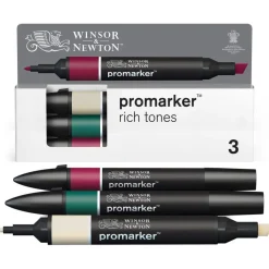 WINSOR & NEWTON - ProMarker tons rich - marqueur double pointe - ivoire houx bordeaux - encre à base de colorant d'alcool - large / petit