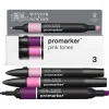 WINSOR & NEWTON - ProMarker tons rose - marqueur double pointe - prune griotte œillet rose - encre à base de colorant d'alcool - large / petit