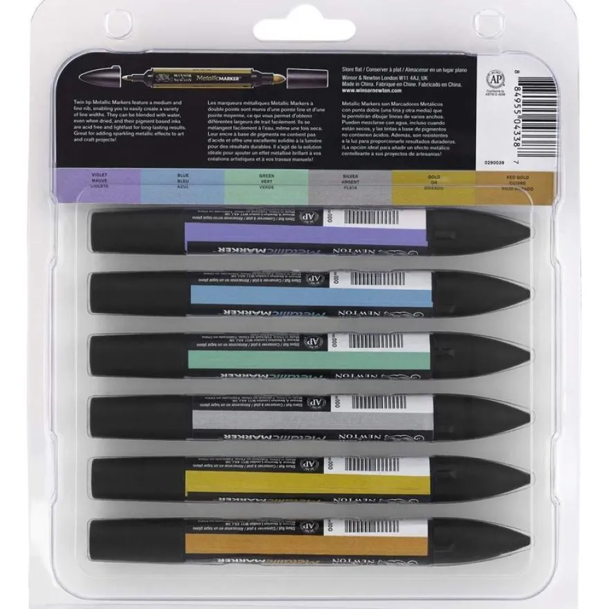 Winsor & Newton ProMarker - Lot de 6 marqueurs double pointe