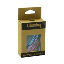 Wonday - 20 Trombones géants attaches-lettres - 50 mm - couleurs assorties