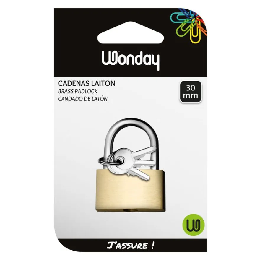 Wonday - Cadenas laiton à clé - 30 mm