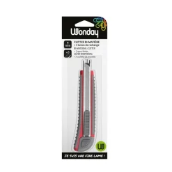 Wonday - Cutter rétractable - autobloquant - 9.5 mm + 3 lames