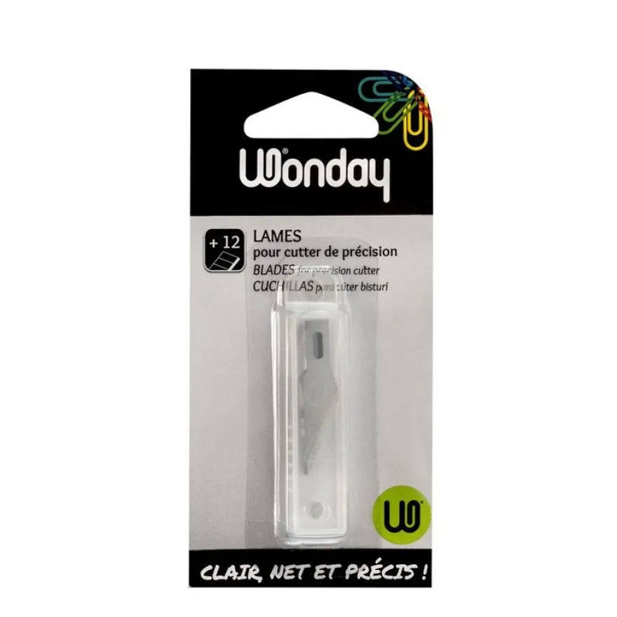 Wonday - Etui de 12 lames - pour cutter de précision