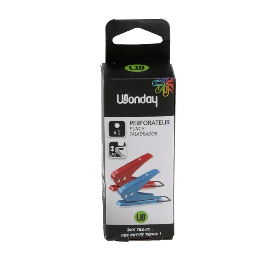 Wonday - Perforateur métal - 20 feuilles - 1 trou