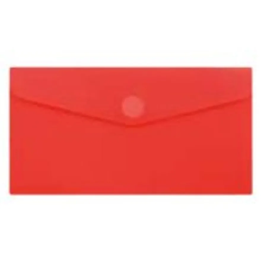 Wonday - Pochette polypro à scratch - 17,9 x 24,9 cm - Rouge semi-transparent