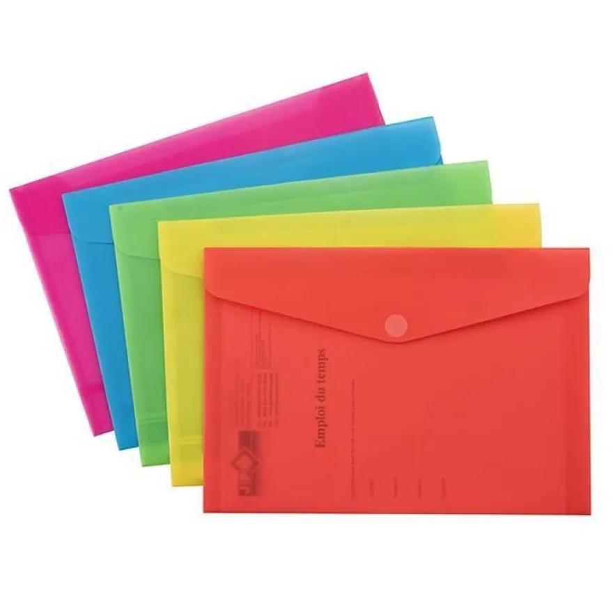 Wonday - Pochette polypro à scratch - 17,9 x 24,9 cm - Jaune semi-transparent