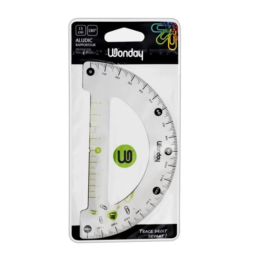 Wonday - Rapporteur aluminium 15 cm - 180°