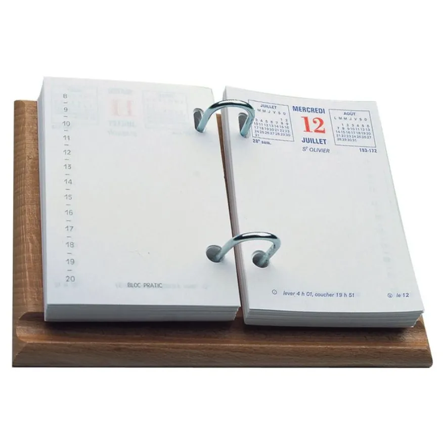 Wonday - Socle pour éphéméride bois - 2 arceaux métal