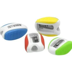 Wonday Wavy - Taille-crayon bi-matière en plastique – Usage unique – Couleurs assorties