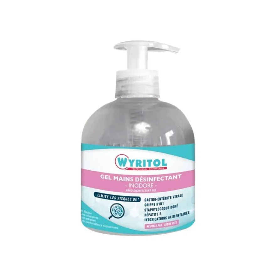 Wyritol - Gel hydroalcoolique désinfectant pour les mains - flacon pompe - 300 ml
