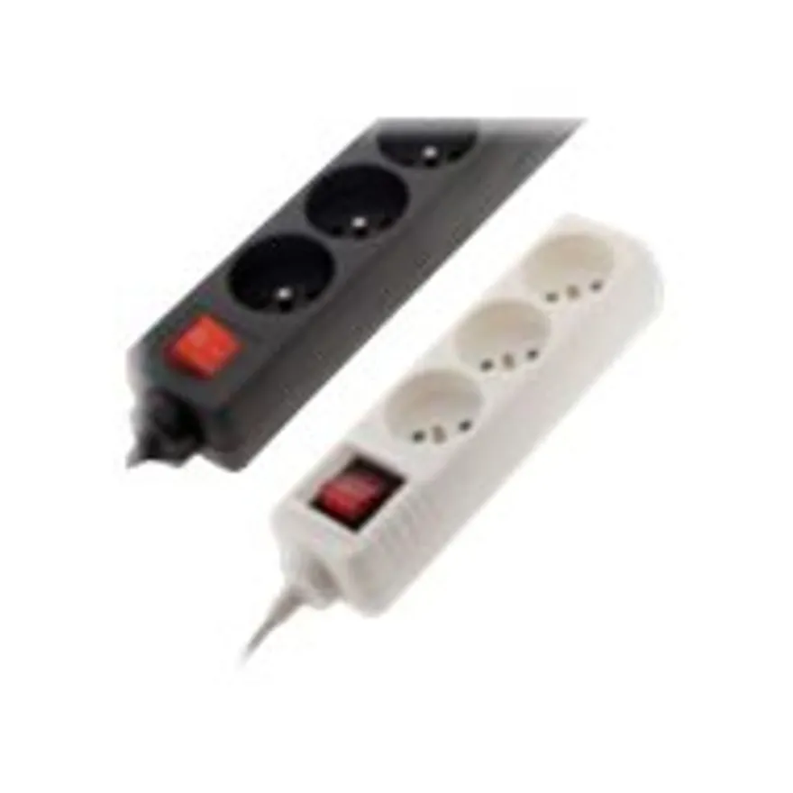 zenitech - Multiprise 3 prises avec interrupteur - blanc - 1m
