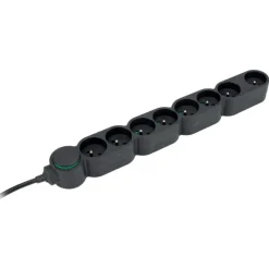 zenitech - Multiprise 8 prises avec interrupteur - noir - 1,5 m