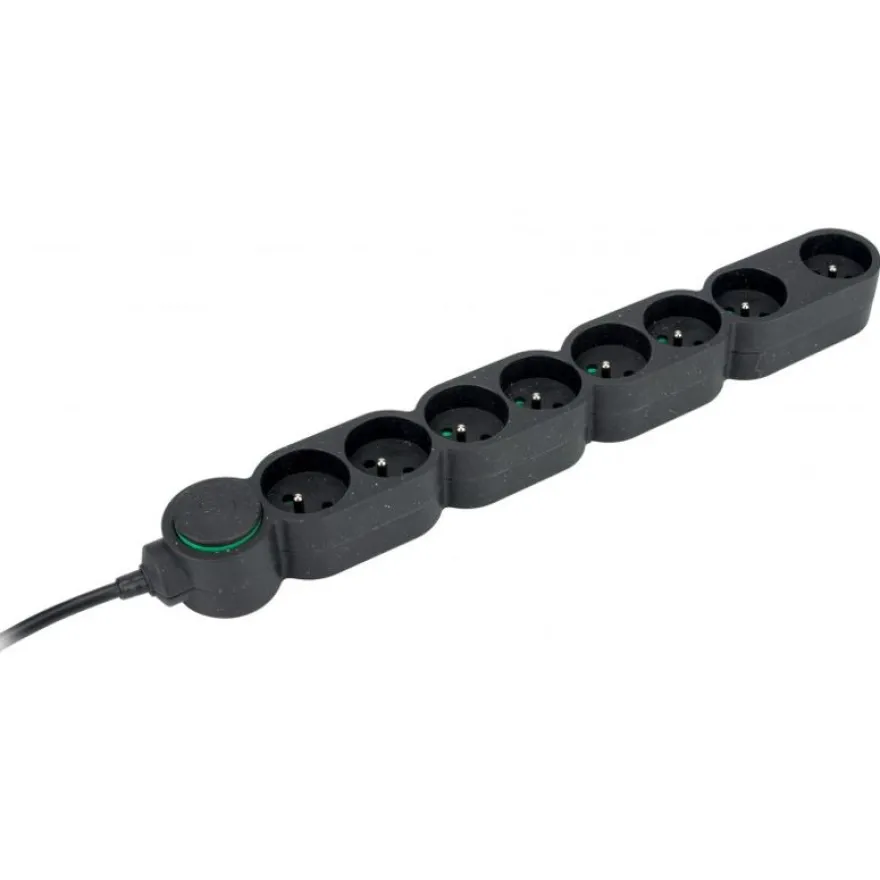 zenitech - Multiprise 8 prises avec interrupteur - noir - 1,5 m