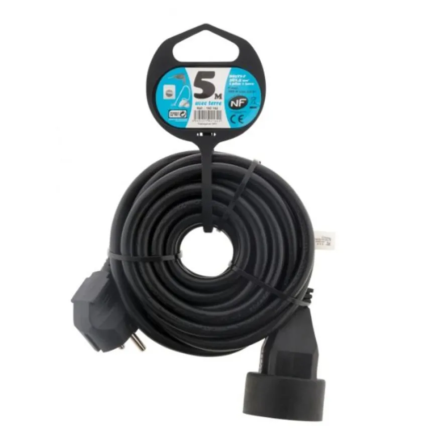 zenitech - Rallonge éléctrique - 5 m - noir
