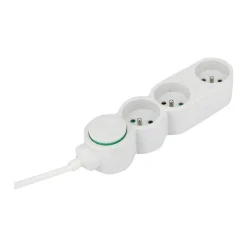 zenitech Home Green - Multiprises avec 3 prises 16A + interupteur - 3680 Watt - 1.5 m cordon - blanc